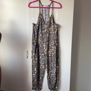 WASABI + MINT LEOPARD PRINT CAPRI JUMPSUIT/ROMPER SIZE SMALL, MEDIUM & LARGE NEW